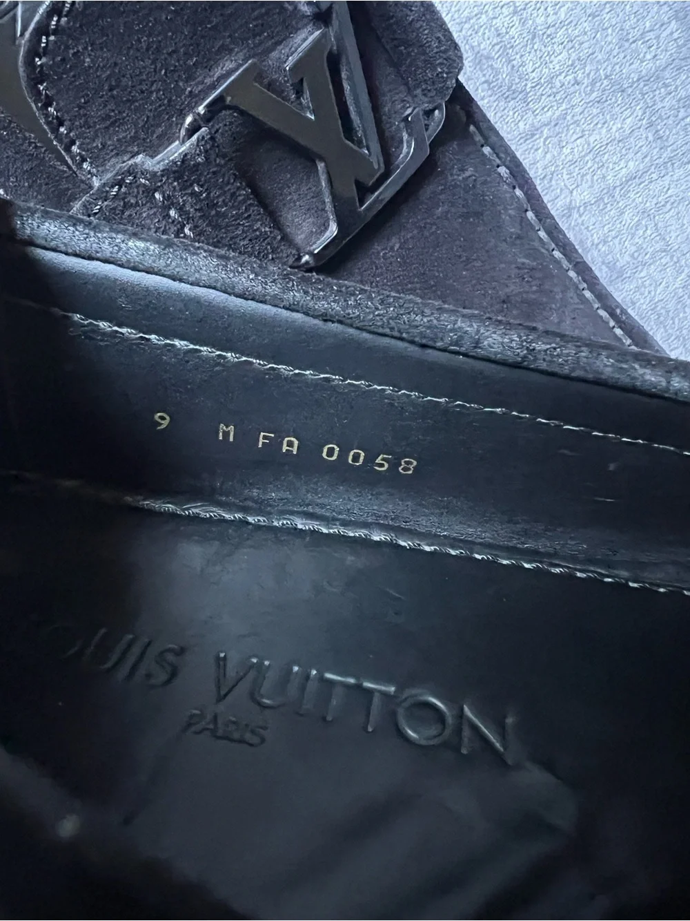 Louis Vuitton Men’s Leather Suede Loafers Sz 9 US 10 Black Monte Carlo Luxury